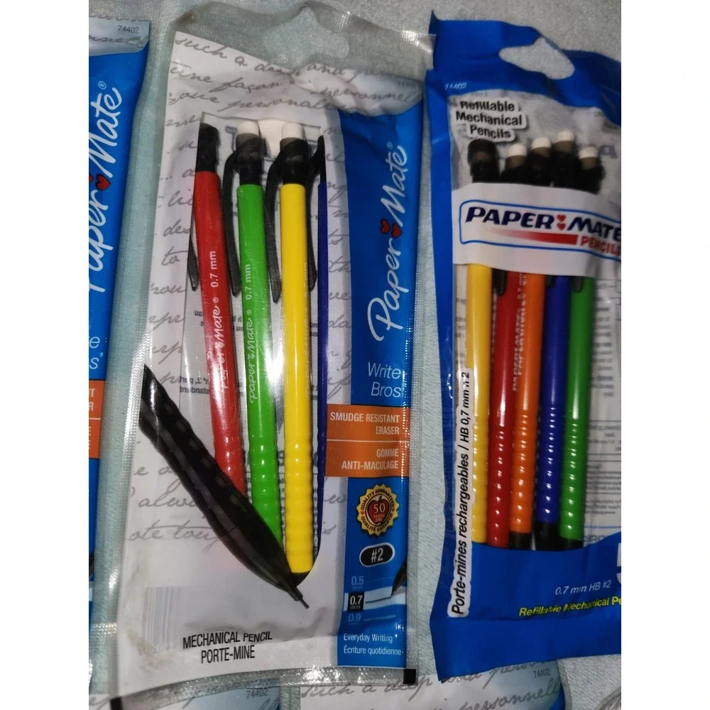 Lot of 9 Paper Mate Write Bros Pack Of 5 Mechanical Pencils 0.7 mm,#2 (45 total)